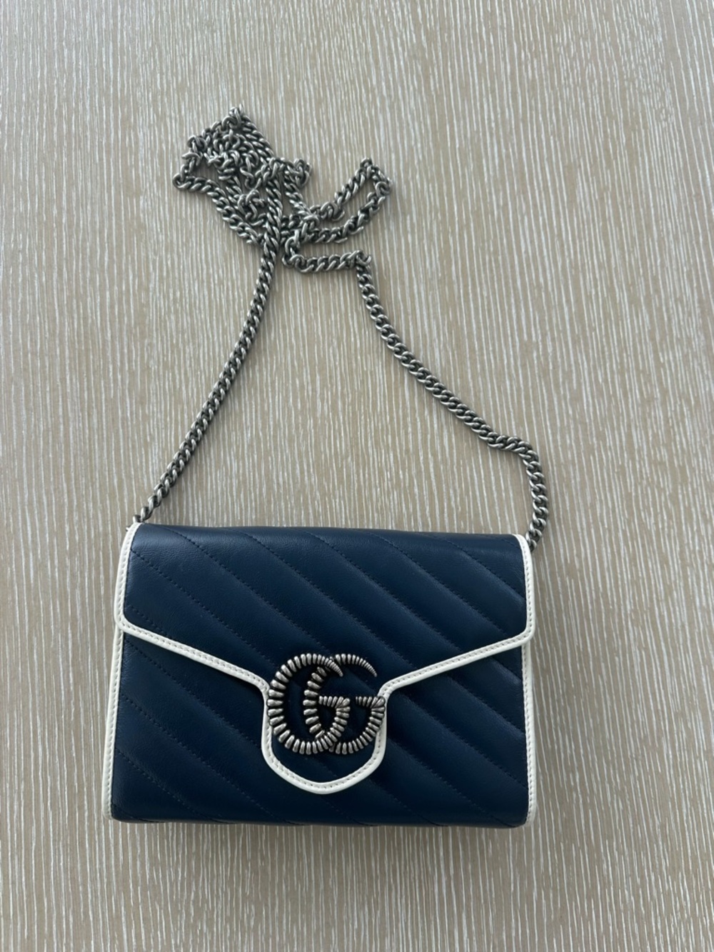 Gucci Marmont Navy Chain Bag